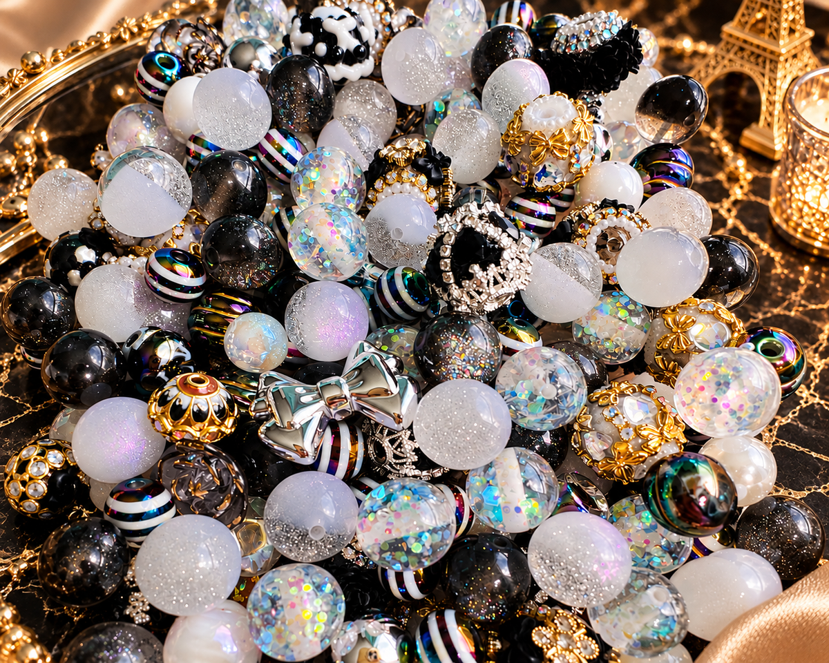 Midnight in Paris | Luxury Black & White Bead Mix