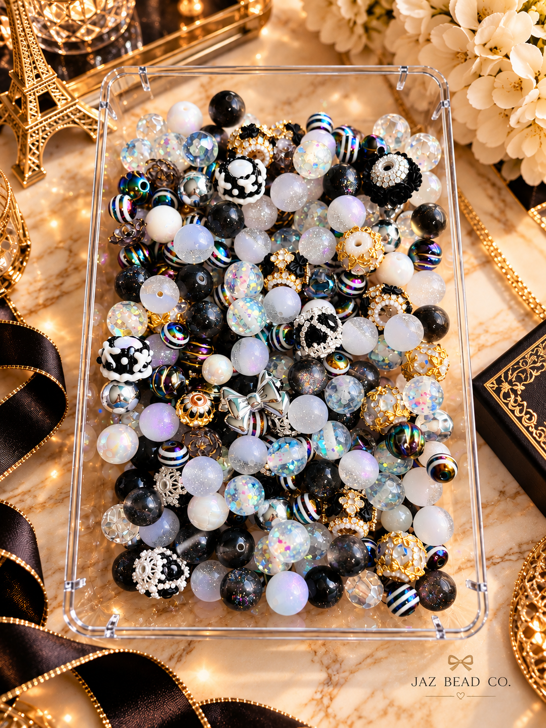 Midnight in Paris | Luxury Black & White Bead Mix